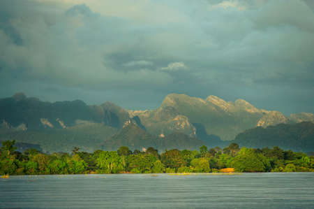 View of Khong river, Nakhonphanom, Thailandの写真素材