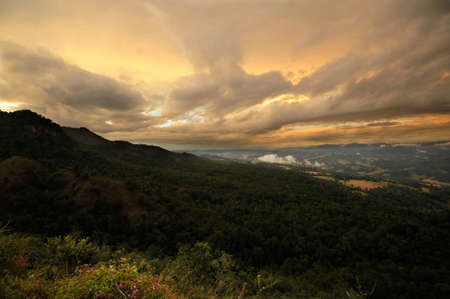 cloud mountain valley landscape, western of Thailandの写真素材