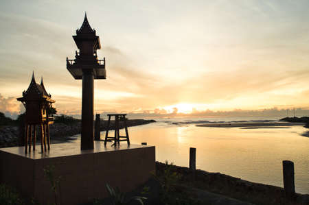 spirit house in Thailand the sea locationの写真素材