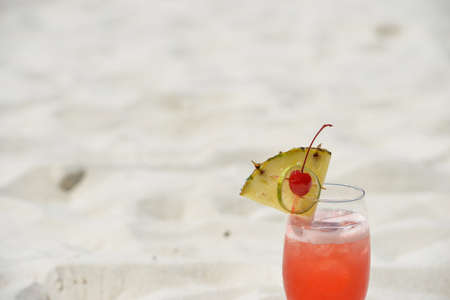 Glass of Cocktail at the Beachの写真素材