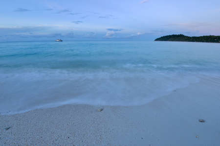 soft wave on the sandy beachの写真素材