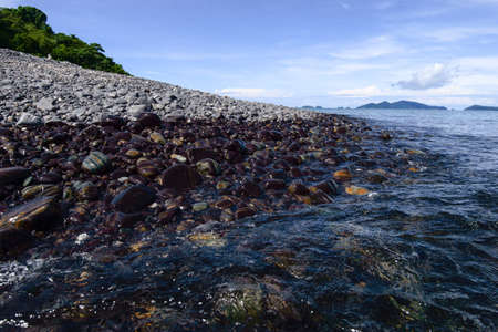 Pebble stone on the beachの写真素材