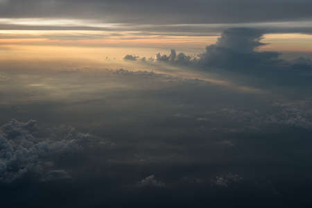 Sunny sky abstract background, beautiful cloudscape, on the heaven, view over white fluffy clouds,...