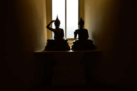 Statues of Buddha in a templeの写真素材