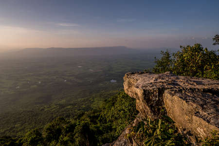 Sunset at viewpoint of Phu Laenkha National Park, Chaiyaphum Province, Thailand.の写真素材