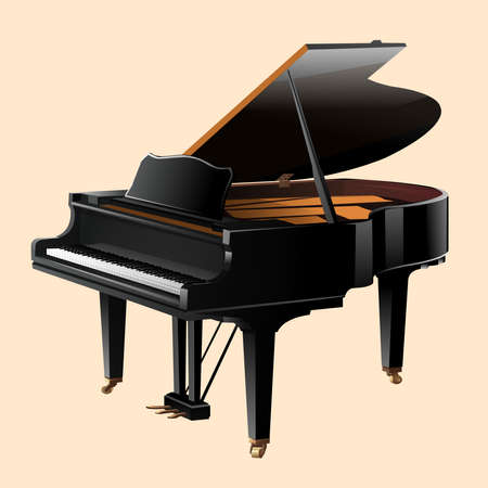 grand piano instrument music illustration object vectorのイラスト素材