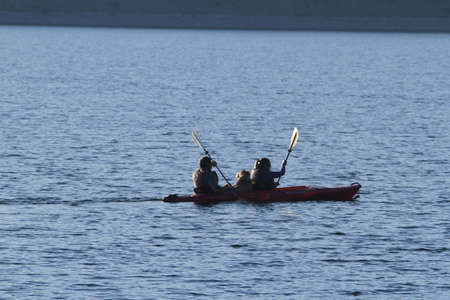 Yellowstone Grand Tetons kayakerの写真素材