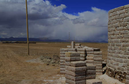 House of salt, Uyuni Boliviaの写真素材