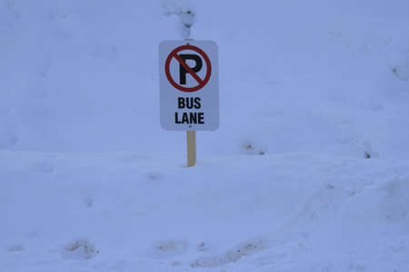 No parking sign, Banff Canadaの写真素材