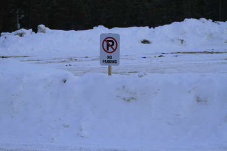 No parking sign, Banff Canadaの写真素材