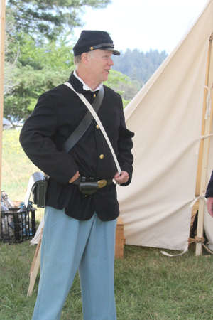 Civil War Reenactment; inside barracksのeditorial素材