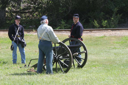 Civil War Reenactment; artilileryのeditorial素材