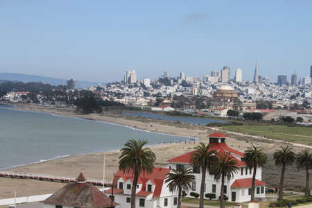 San francisco skyline, from chrissy fieldのeditorial素材