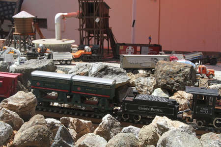 View of model railway, garden railway tour, Bay area, california, summer 2015