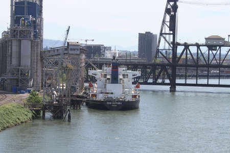 View of Portland city bridges and river