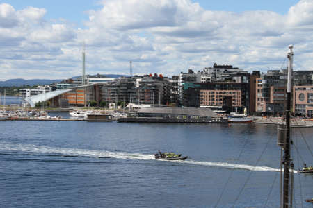 4/4/2017: Oslo, Norway: View of city of norway, city docksのeditorial素材