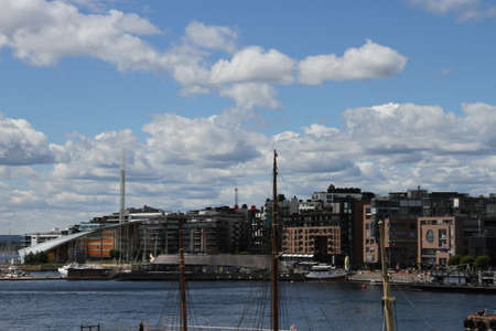 4/4/2017: Oslo, Norway: View of city of norway, city docksのeditorial素材
