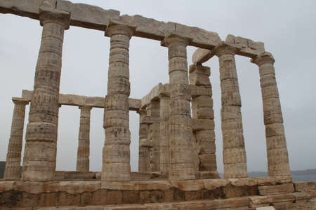 Temple of poseidon, sounion, athens, greeceのeditorial素材