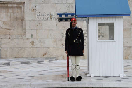 Chaning of guards at Greek Parliamentのeditorial素材