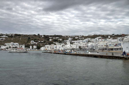 View of island of Mykonos