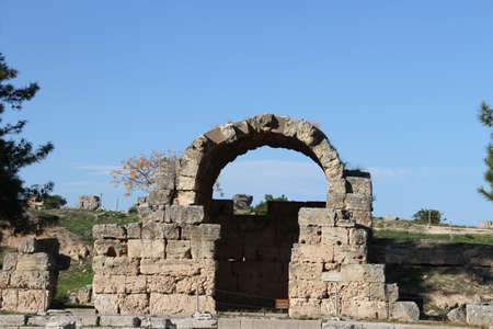 Ruins of Cornithos, in Peloponesse, Greeceのeditorial素材