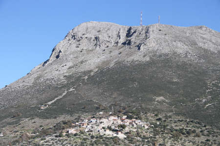 Stone houses in Town of Aeropoli in  Mani, Greeceの写真素材