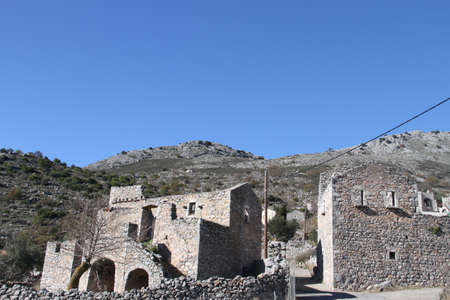 Town of Pyrichos in Mani, Greeceのeditorial素材