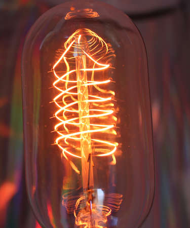 Close up of a Vintage bulb glowingの写真素材