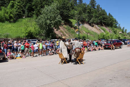 Deadwood, South Dakota: 07/20/2019: Wild west show in deadwood South Dakotaのeditorial素材