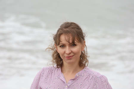 Beautiful Russian model at a beach