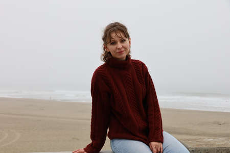 Beautiful Russian model at a beach