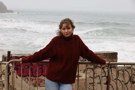 Photoshoot of a Beautiful Russian Model in a parkの写真素材