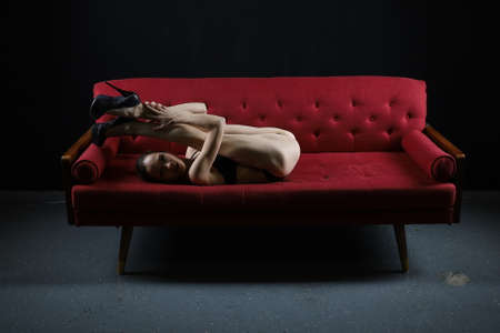 Photoshoot of a ballerina posing in a studioの写真素材