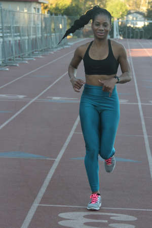 Athlete in Action on a track and field