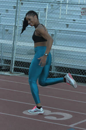 Athlete in Action on a track and field