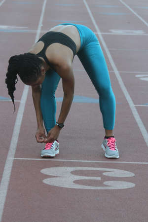 Athlete in Action on a track and field