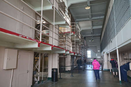 Photos of Alcatraz island and prison in San Francisco Bayのeditorial素材