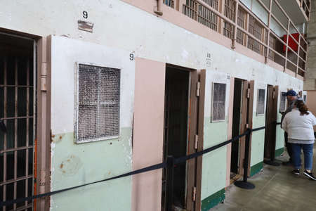 Photos of Alcatraz island and prison in San Francisco Bayのeditorial素材