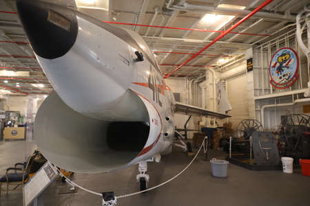 USS Hornet Air and Space museum, Vought crusaderのeditorial素材