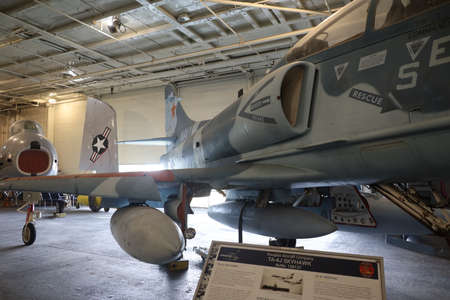 USS Hornet Air and Space museum, Douglas aircraftのeditorial素材