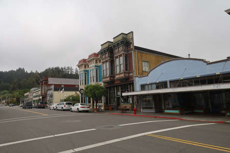 Ferndale,California: 7-6-2021: Historic buildings in Ferndale californiaのeditorial素材