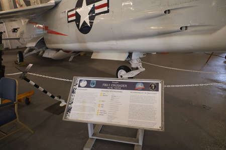USS Hornet Air and Space museum, Vought crusaderのeditorial素材