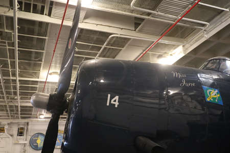 USS Hornet Air and Space museum, bomber plane,