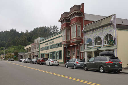 Ferndale,California: 7-6-2021: Historic buildings in Ferndale californiaのeditorial素材