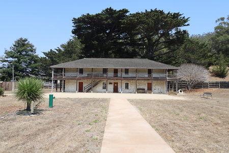 8-10-2021: Pacifica, California: Historic Adobe Sanchez house in Pacifica Californiaのeditorial素材
