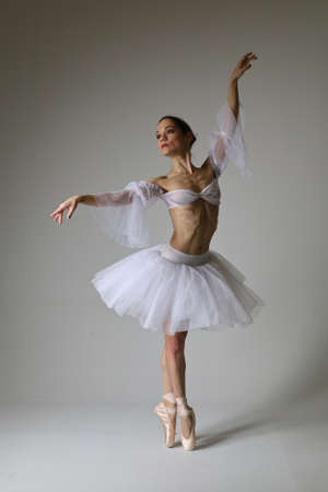 Photoshoot of a ballerina posing in a studioの写真素材