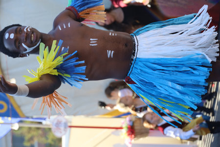 8-10-2022: Redwood city, California: Zoppe circus in Redwood city California, African performersのeditorial素材