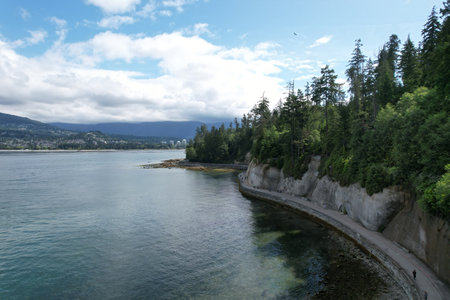 6-28-2025: Vancouver, British, Columbia: Aerial photo of beaches in Vancouver, Canadaの写真素材