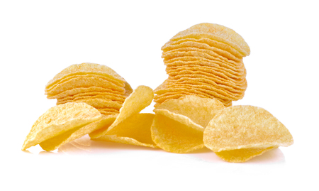 Crisps on white backgroundの写真素材