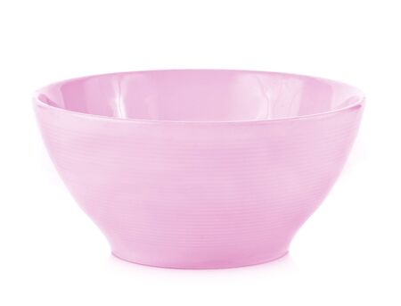 pink bowl isolated on white backgroundの写真素材